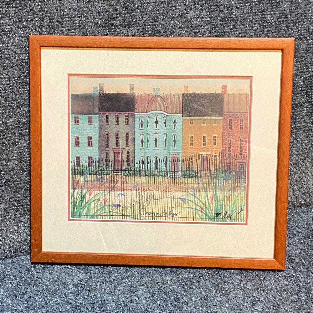 P Buckley Moss Flowers on the Row Signed Framed Lithograph Print 2000 780/1000